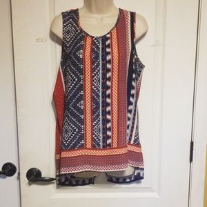 Tank top, aztek design with split back